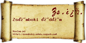 Zsámboki Ádám névjegykártya
